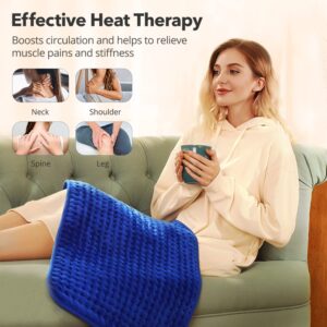 Heating Pad for Back Pain Relief, 33'' x 17'' XXXL Electric Heating Pad for Neck and Shoulder Cramps with 6 InstaHeat Settings, Auto Off, Moist Dry Heat Therapy, Machine Washable