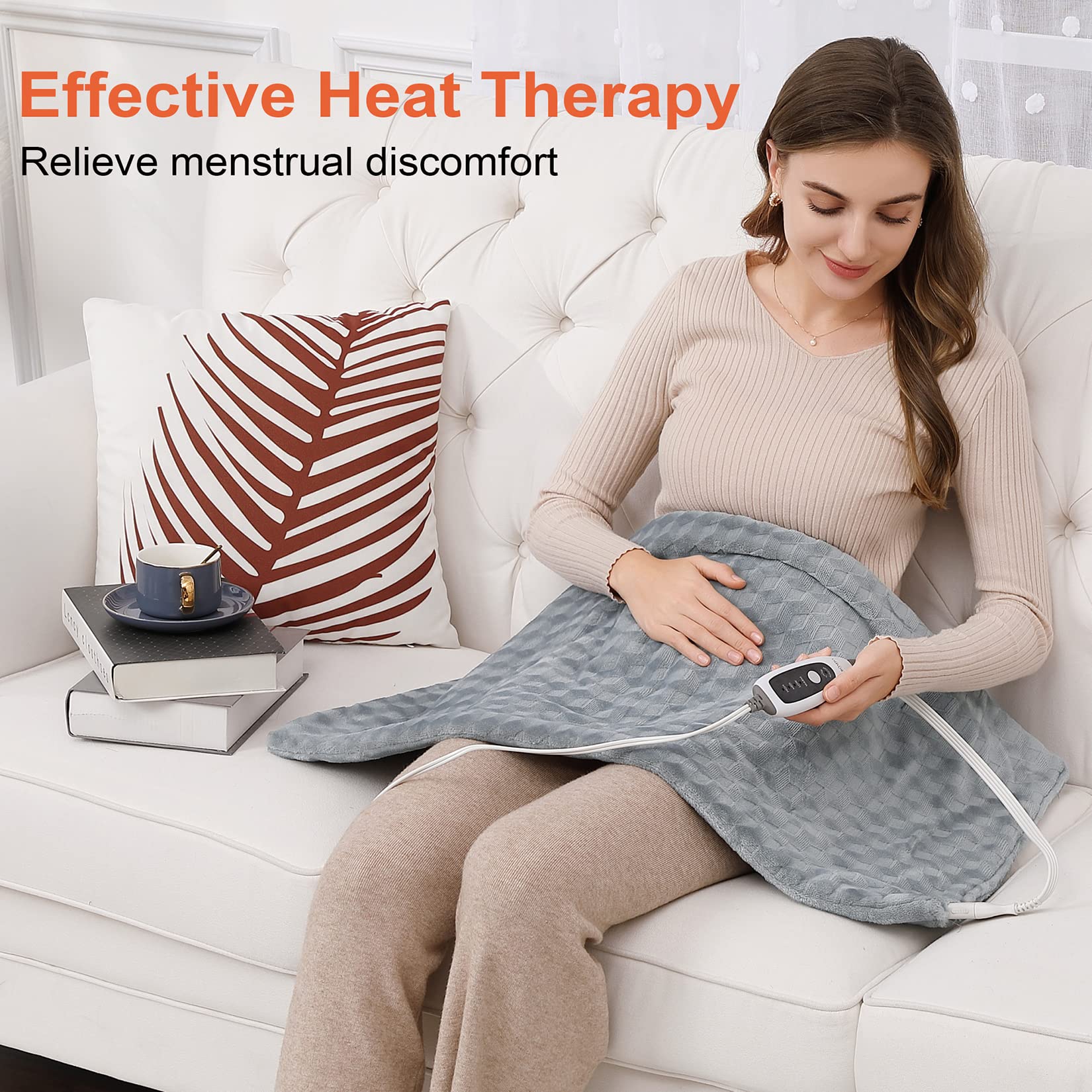 CAROMIO Heating Pad for Back Pain Cramps Relief Extra Large 33"x17" Electric Heating Pad 4 Temperature Settings-2 Hours Auto Shut Off-Moist Heat Dry Therapy,Heat Pad for Shoulder Machine Washable