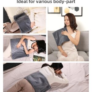 USB Heating Pad for Back,Neck,Shoulder,Abdomen,Knee and Leg Pain Relief,3 Heat Settings and Auto-Off, Machine Washable, Gifts for Women Men Mom Dad,12" x 24"