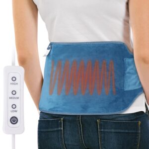 Hilph USB Heating Pad for Low Back and Stomach Pain Relief, Portable 5V 2A Car Travel Back Lumbar Heating Pad with Straps, Warm Therapy for Cramps, Sciatica Pain, Waist (Not Chargeable)