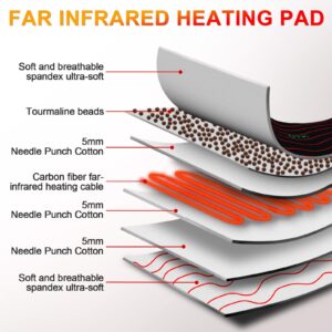 UTK Heating Pad for Back Pain Relief with Far Infrared Therapy, Infrared Heating Pad with Tourmaline, 2H Auto-Off for Shoulder, Period Cramps,Knee, Sciatica Pain Relief - 20''x24'', Gifts for Mom Dad