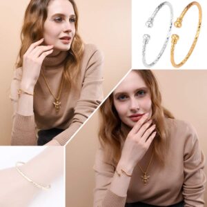 U7 Simple Cuff Bracelet 18K Gold Platinum Plated Fine Bangle Bracelet Fashion Jewelry for Women