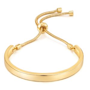 enskefen 14k gold bracelets for women gold bangles adjustable slider bracelet bangle bracelets for women gold dainty cuff bracelet minimalist costume jewelry