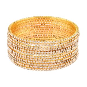 Efulgenz Crystal Bangles for Women Indian Bangles for Women Indian Bangle Set White Bangles for Women Indian Jewelry Indian Traditional Indian Bangles Indian Bangle Wedding Bridal Bracelet Jewelry for Women