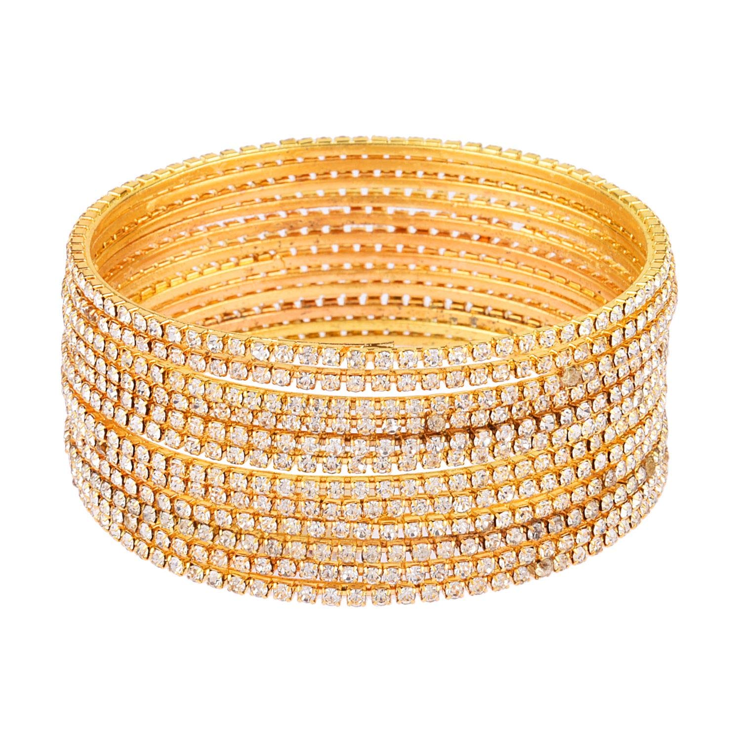 Efulgenz Crystal Bangles for Women Indian Bangles for Women Indian Bangle Set White Bangles for Women Indian Jewelry Indian Traditional Indian Bangles Indian Bangle Wedding Bridal Bracelet Jewelry for Women