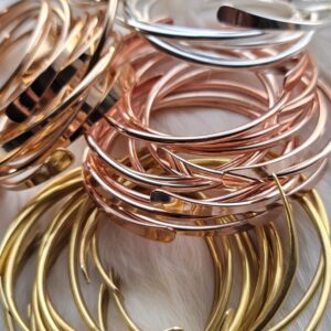 Bead It Wear It Love It 2 Raw Brass Cuff Bracelets Set, African Brass Bangles For Women, Hammered Ends Stacking Bracelets, Boho Tribal Cultural Jewelry (Set Of 2)