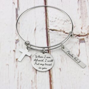 Memgift Scripture Bracelet Trust God Jewelry Inspirational Christmas Gifts for Women Expandable Wire Bangle