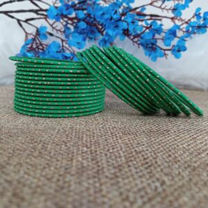 Efulgenz Metal Bangles Indian Green Bangles Metal Bangles for Women Bollywood Plain Metal Bangle Bracelets Costume Jewelry for Women