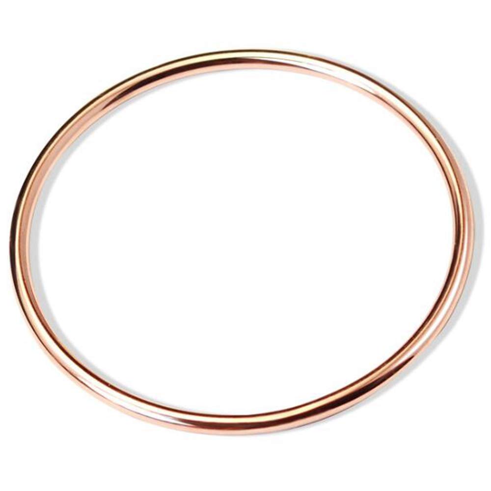 Jude Jewelers Stainless Steel Classical Simple Plain Polished Round Circle Bangle Bracelet (Rose Gold, 8.9)