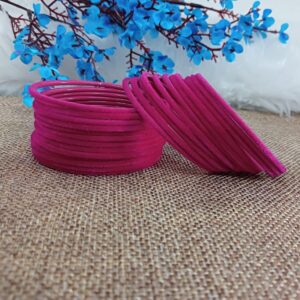 Efulgenz Indian Bangles for Women Indian Bangles Set Bollywood Plain Metal Velvet Bangle Bracelets Costume Jewelry for Women