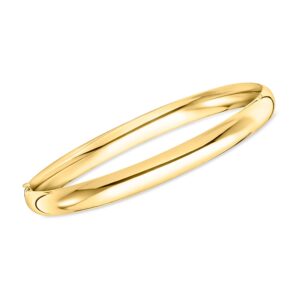 ross-simons 14kt yellow gold polished bangle bracelet. 7 inches