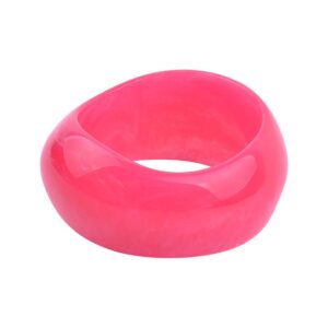 pingyongchang multiple color square acrylic resin bangle bracelet resin wide irregular geometric plastic wristbands cuff bangle bracelet for women gifts jewelry-b rose red