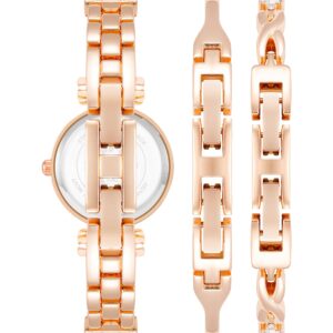 Anne Klein Women's Premium Crystal Accented Bangle Watch and Bracelet Set