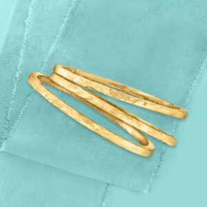 Ross-Simons Italian 18kt Gold Over Sterling Jewelry Set: 3 Hammered Bangle Bracelets. 7.5 inches