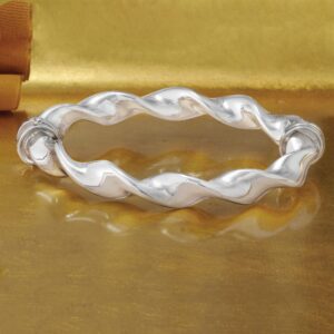 Ross-Simons Italian Sterling Silver Twisted Bangle Bracelet. 7 inches