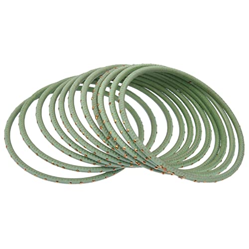 Efulgenz Indian Bangles Set Indian Bangles for Women Bollywood Plain Metal Bangles Bracelet Mint Green Bangles Indian Costume Jewelry for Women