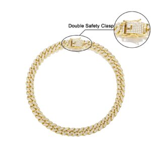 FEEL STYLE Mens Cuban Link Chain Gold Silver Plated Bling Miami Cuban Necklace Diamond Chain for Men13MM Iced Out Hip Hop Jewelry