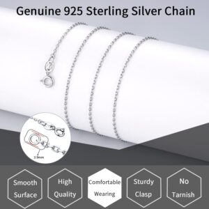 Jewlpire 925 Sterling Silver Chain Necklace Chain for Women 1.1mm Cable Chain Necklace Upgraded Spring-Ring Clasp - Thin & Sturdy - Italian Quality 18 Inch