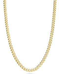 miabella italian solid 18k gold over 925 sterling silver 3.5mm diamond cut cuban link curb chain necklace for women men, made in italy (length 20 inches)