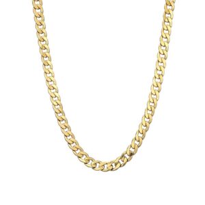 Sanglarst Gold Chain Necklace, 22 Inch Golden Ultra Luxury Looking Feeling Real Solid 14K Gold plated Curb Fake Neck Chain for Party Dancing (Gold 1CM)