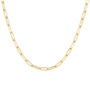 pavoi womens 14k gold plated – yellow gold paperclip chain adjustable necklace