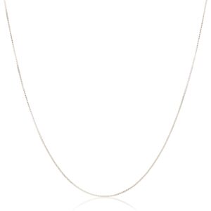 Amazon Essentials Sterling Silver Thin 0.8mm Box Chain Necklace 18", Silver (previously Amazon Collection)