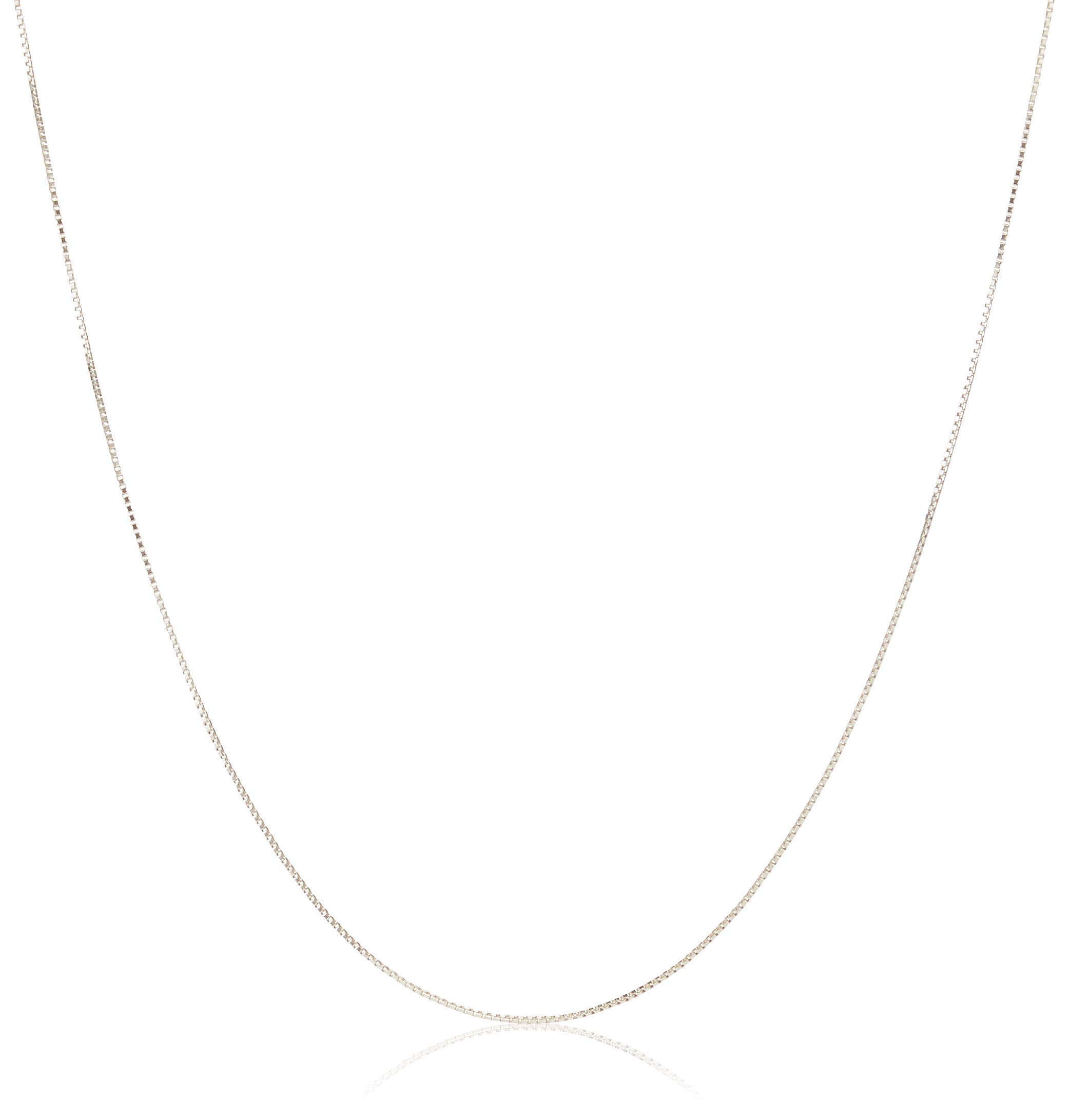 Amazon Essentials Sterling Silver Thin 0.8mm Box Chain Necklace 18", Silver (previously Amazon Collection)