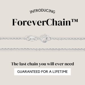 KISPER Sterling Silver Cable Link Chain Necklace –Thin, Dainty, Sterling Silver Plated Stainless Steel Jewelry for Women & Men with Spring Ring Clasp, 20"