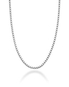 miabella solid 925 sterling silver italian 1mm box chain necklace for women, made in italy (length 24 inches)