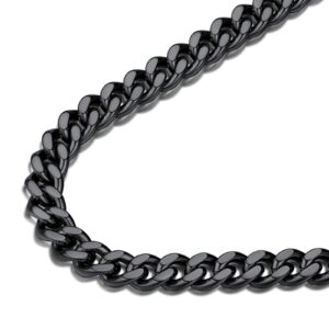 findchic 7mm 18'' men black curb chain necklace thick link chains for men