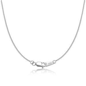 CIELTEAR 925 Sterling Silver Chain Necklace for Women 0.8mm Box Chain, Italian Necklace Chain, Super Strong & Thin & Long16/18/20/22/24 Inches