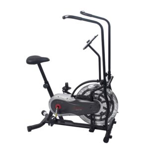 Sunny Health & Fitness Zephyr Air Bike, Fan Exercise Bike with Unlimited Resistance and Device Mount - SF-B2715, Black