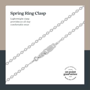 KEZEF 925 Sterling Silver Chain Necklace for Women, 1.3mm Silver Cable Chain, 20 Inch, with Spring-Ring Clasp, Italian Made