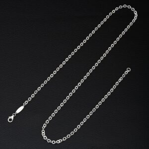 ELEGANZIA 925 Sterling Silver Chain for Men, 3.69mm Polo Silver Mens Chain, Adjustable 22-24 inch Chains For Boys