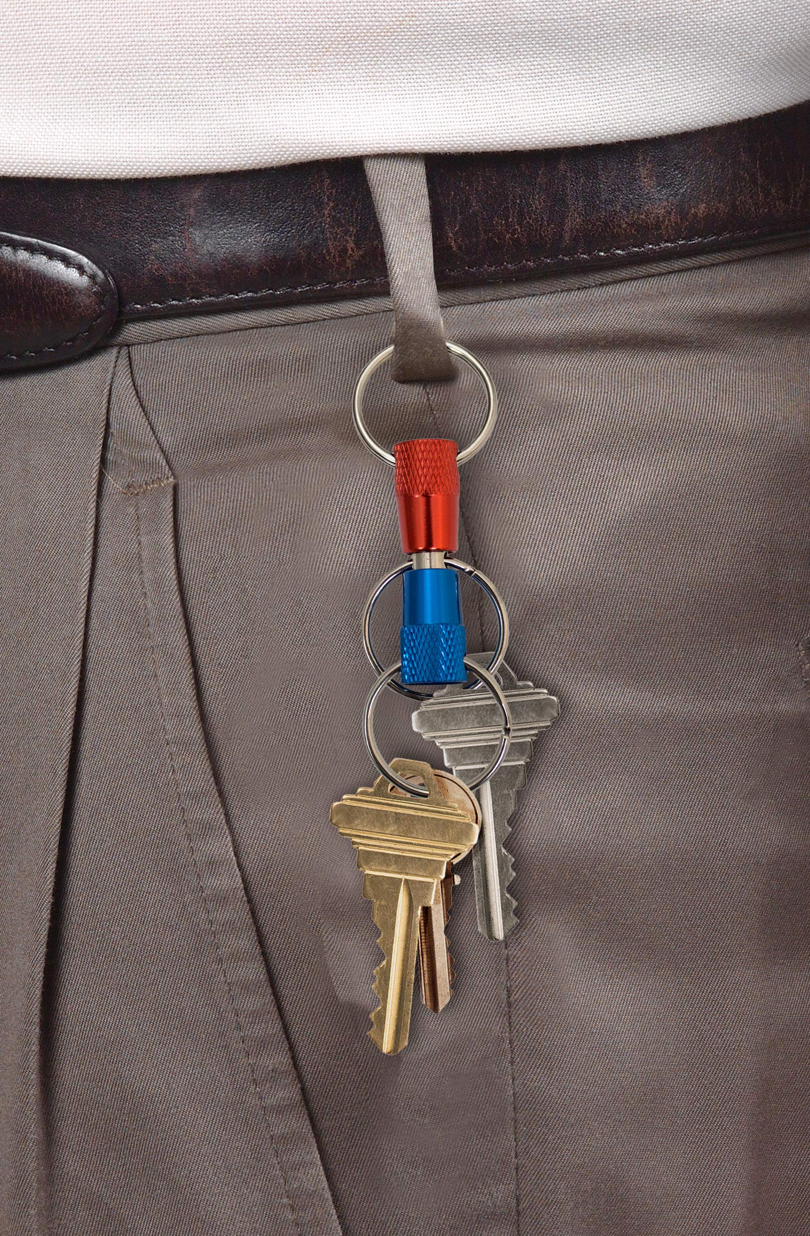 Lucky Line 3-Way Pull Apart Keychain,1 Pack, Red, Blue and Silver (71701)