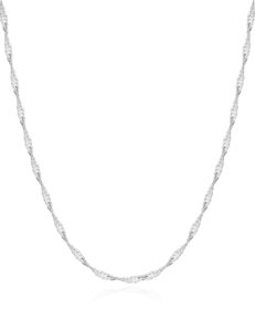 waitsoul 925 sterling silver singapore chain lobster clasp 2mm necklace for women silver chain for women silver necklace chain 16 inches gifts for her