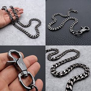 newtro Wallet Chain Men Women Boy Girl, Biker Motorcycle Pants Jean Punk Long Key Chain Ring Holder Black 17" (D06BK17)