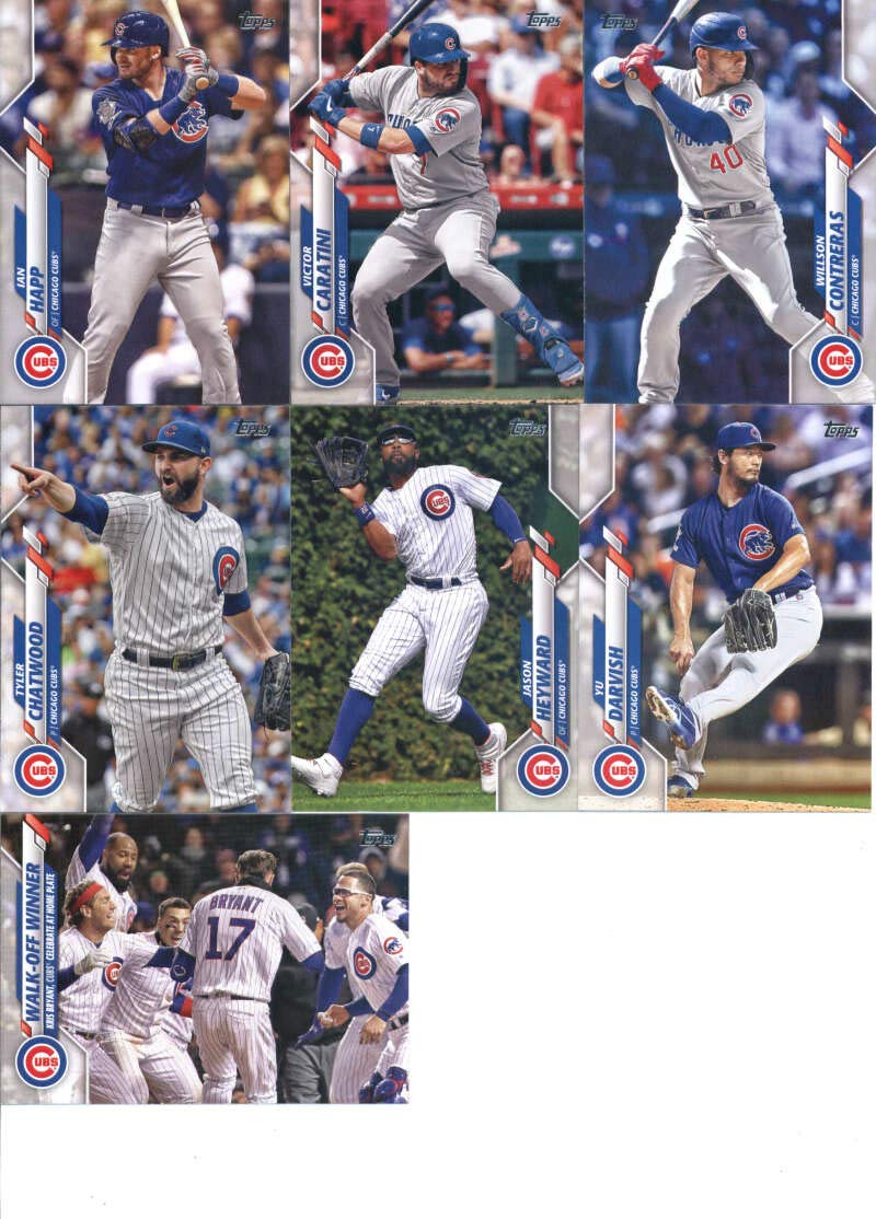 2020 Topps Complete (Series 1 & 2) Chicago Cubs Team Set of 24 Cards: Kyle Hendricks(#26), Albert Almora(#37), Anthony Rizzo(#51), Nico Hoerner(#70), Danny Hultzen(#103), Kyle Schwarber(#119), Jose Quintana(#139), Craig Kimbrel(#177), Robel Garcia(#283),