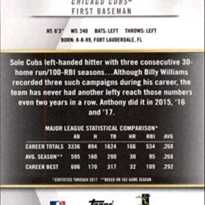 2018 Topps Gold Label Class 3#27 Anthony Rizzo Chicago Cubs MLB Baseball Trading Card