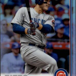 2019 Topps Chrome Baseball Refractor #130 Anthony Rizzo Chicago Cubs Official MLB Trading Card (Scan may show streaks not on card)