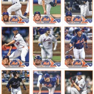 2023 Topps Complete Set (Series 1 & 2) New York Mets Team Set of 25 Cards: Pete Alonso(#20), Max Scherzer(#21), Jacob deGrom(#48), Darin Ruf(#70), Tylor Megill(#83), Brett Baty(#89), Eduardo Escobar(#118), Daniel Vogelbach(#147), Carlos Carrasco(#161), My