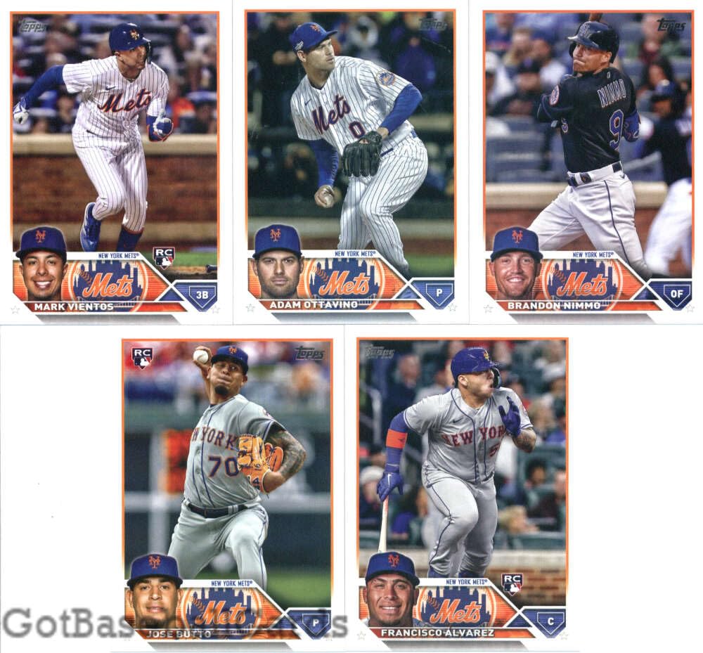 2023 Topps Complete Set (Series 1 & 2) New York Mets Team Set of 25 Cards: Pete Alonso(#20), Max Scherzer(#21), Jacob deGrom(#48), Darin Ruf(#70), Tylor Megill(#83), Brett Baty(#89), Eduardo Escobar(#118), Daniel Vogelbach(#147), Carlos Carrasco(#161), My