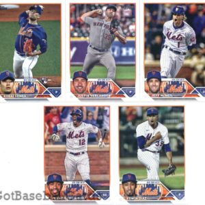 2023 Topps Complete Set (Series 1 & 2) New York Mets Team Set of 25 Cards: Pete Alonso(#20), Max Scherzer(#21), Jacob deGrom(#48), Darin Ruf(#70), Tylor Megill(#83), Brett Baty(#89), Eduardo Escobar(#118), Daniel Vogelbach(#147), Carlos Carrasco(#161), My