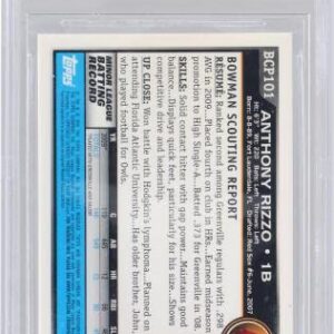 Anthony Rizzo Boston Sox Autographed 2010 Bowman Chrome Prospects MLB #BCP101 Beckett Fanatics Witnessed Authenticated 10 Card - Baseball Slabbed Autographed Cards