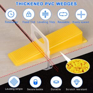 Tile Leveling System 1/32" Spacers Tile Leveler Clips 5500 Pcs and 16 oz Rubber Mallet Hammer .Tile Tools Set for Professional Ceramic and Stone Installation