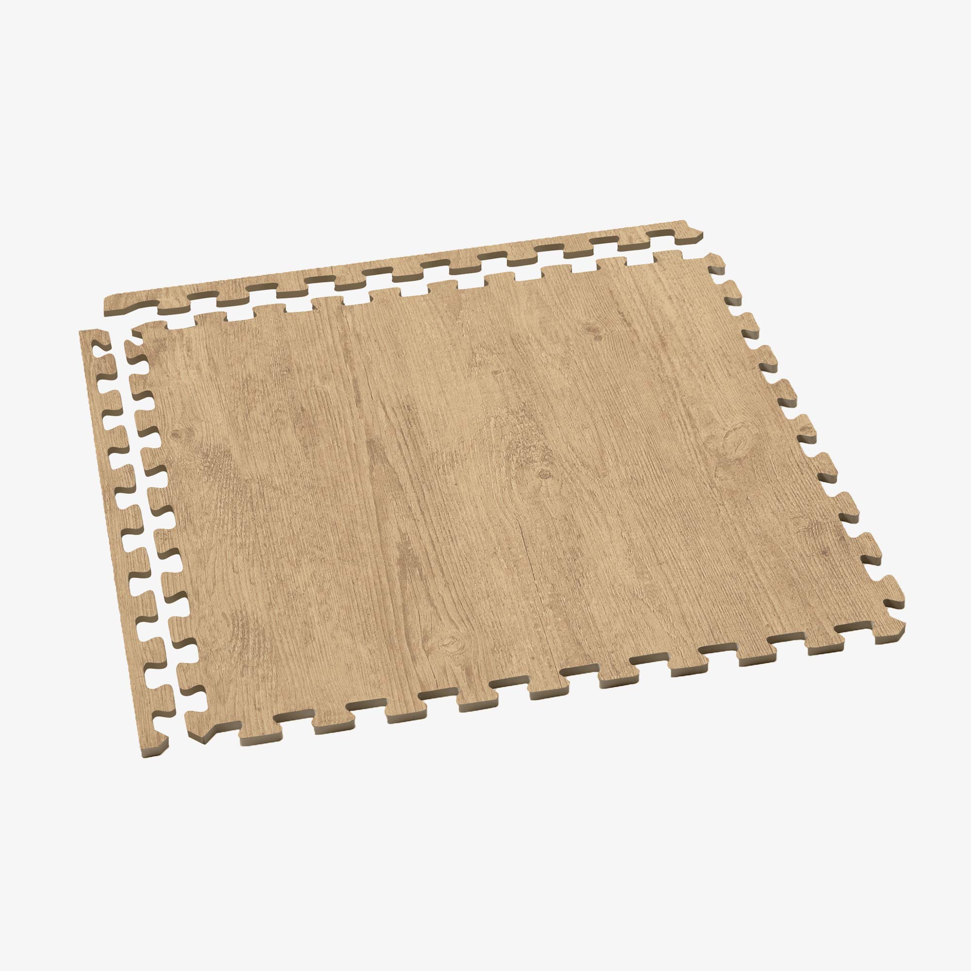 We Sell Mats Forest Floor Farmhouse Collection 3/8 Inch Thick Printed Wood Grain Mats, 24 in x 24 in, Buttered Walnut Light Brown