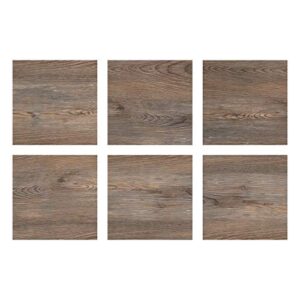 FloorPops FP3323 Knotting Hill Peel & Stick Floor Tiles, Brown