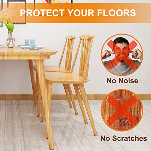 24 Pcs Chair Leg Floor Protectors for Hardwood Floors Silicone Covers to Protect Wood Tile Floors Scratches Felt Pads Furniture Leg Caps No Noise (Small-Clear)