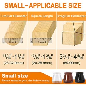 24 Pcs Chair Leg Floor Protectors for Hardwood Floors Silicone Covers to Protect Wood Tile Floors Scratches Felt Pads Furniture Leg Caps No Noise (Small-Clear)