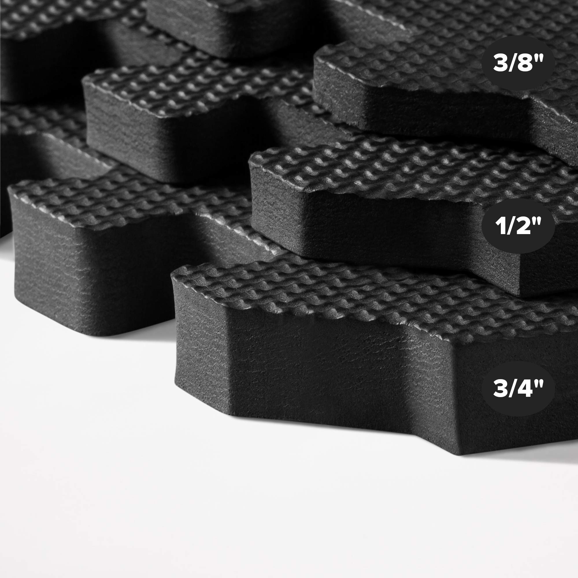 We Sell Mats Foam Interlocking Square Floor Tiles with Borders, (Each 2 x 2 Feet), 16 SQFT (4 Tiles + Borders) - Black, 16 square feet (4 tiles) (M24-10M)